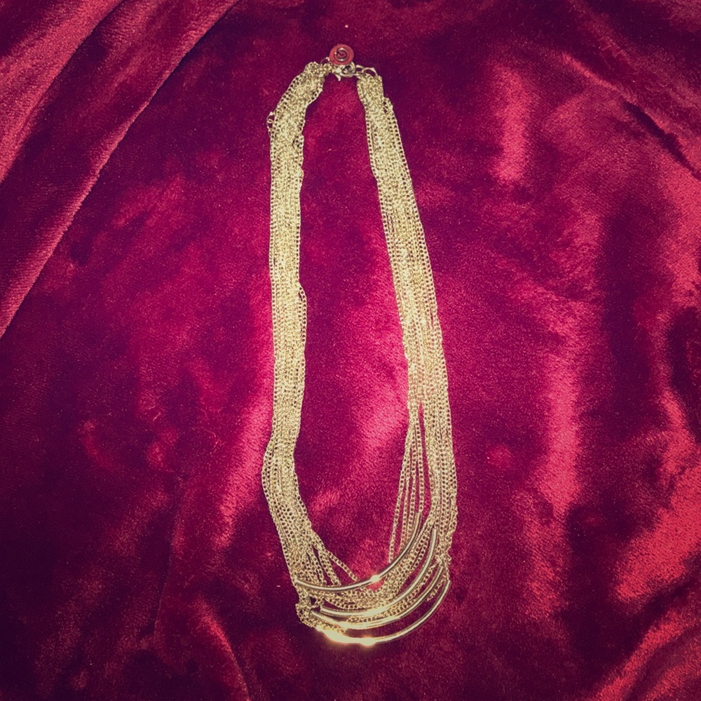 G by Guess Gold Tone Multi Chain Necklace